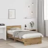 Ágykeret fejtámlával kézműves tölgy 90 x 200 cm Faanyag