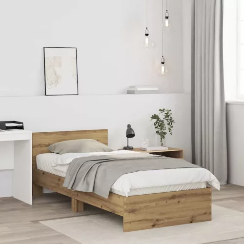 Ágykeret fejtámlával kézműves tölgy 75 x 190 cm Faanyag