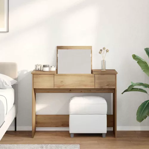 Öltözködőasztal fiókkal kézműves tölgy 100 x 45 x 76 cm Faanyag