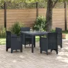 Kerti Asztal Antracit 100 x 100 x 73 cm polirattan