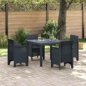 Kerti Asztal Antracit 100 x 100 x 73 cm polirattan