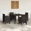 Kerti Asztal Barna 100 x 100 x 73 cm polirattan