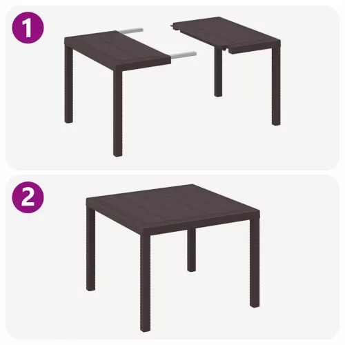 Kerti Asztal Barna 100 x 100 x 73 cm polirattan