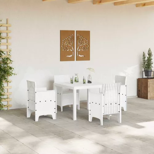Kerti Asztal Fehér 100 x 100 x 73 cm polirattan