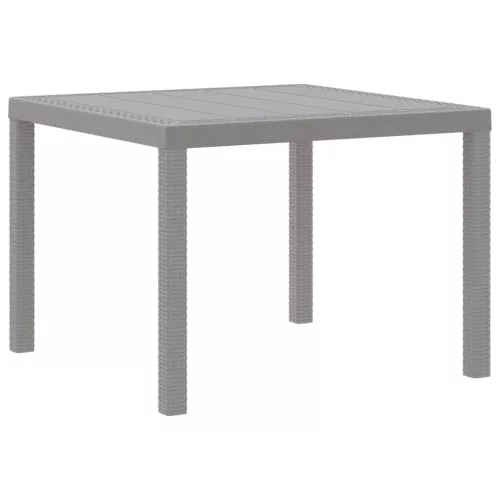 Kerti Asztal Világosszürke 100 x 100 x 73 cm polirattan