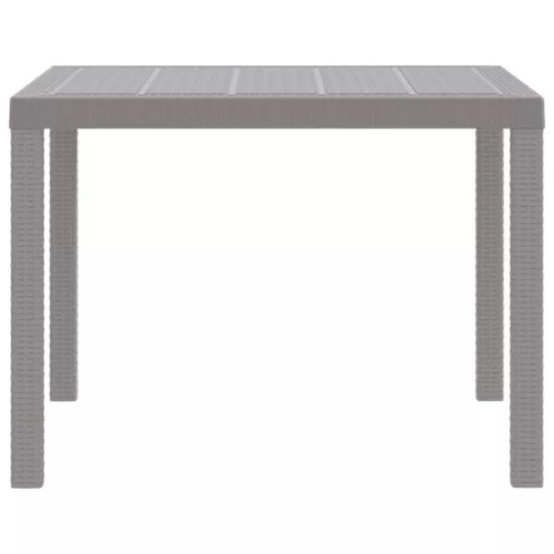 Kerti Asztal Világosszürke 100 x 100 x 73 cm polirattan