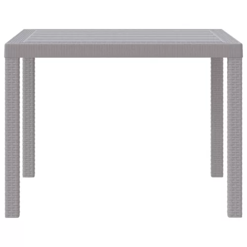 Kerti Asztal Világosszürke 100 x 100 x 73 cm polirattan