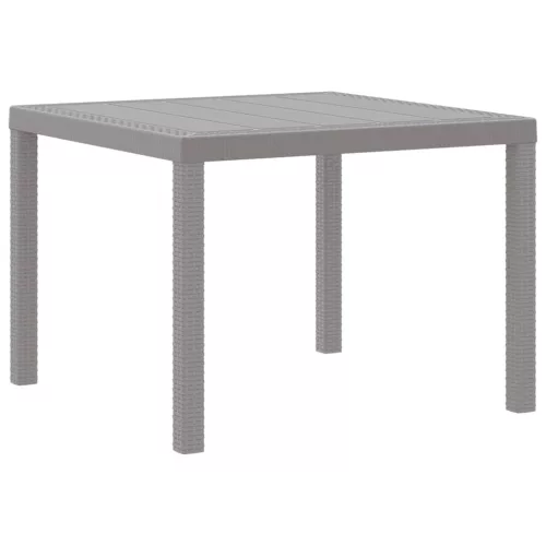 Kerti Asztal Világosszürke 100 x 100 x 73 cm polirattan