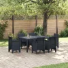 Kerti Asztal Antracit 150 x 100 x 73 cm polirattan