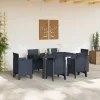 Kerti Asztal Antracit 150 x 100 x 73 cm polirattan