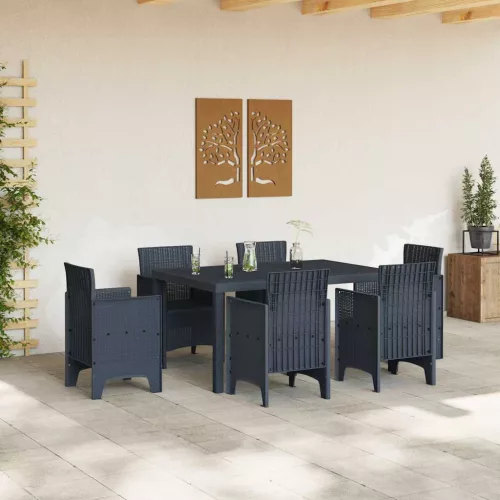 Kerti Asztal Antracit 150 x 100 x 73 cm polirattan