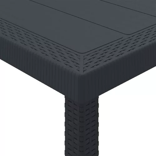 Kerti Asztal Antracit 150 x 100 x 73 cm polirattan