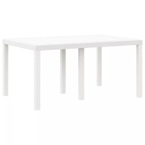 Kerti Asztal Fehér 150 x 100 x 73 cm polirattan