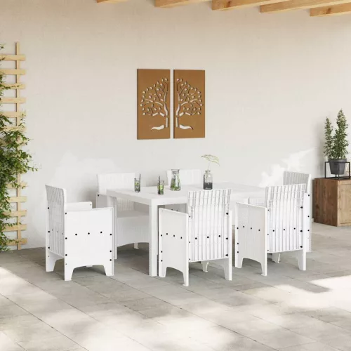 Kerti Asztal Fehér 150 x 100 x 73 cm polirattan