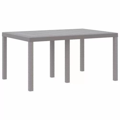 Kerti Asztal Világosszürke 150 x 100 x 73 cm polirattan