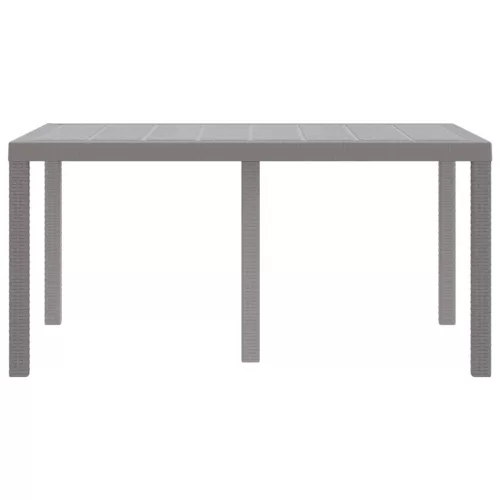 Kerti Asztal Világosszürke 150 x 100 x 73 cm polirattan