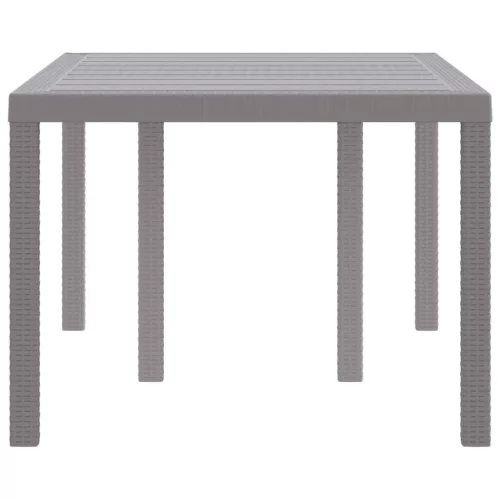 Kerti Asztal Világosszürke 150 x 100 x 73 cm polirattan