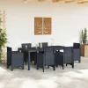 Kerti Asztal Antracit 200 x 100 x 73 cm polirattan