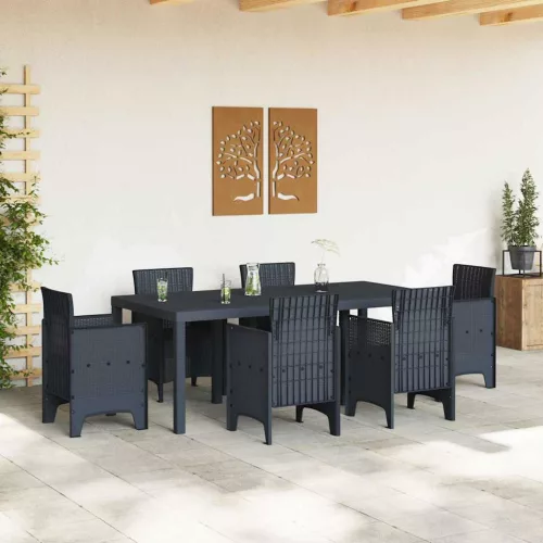 Kerti Asztal Antracit 200 x 100 x 73 cm polirattan