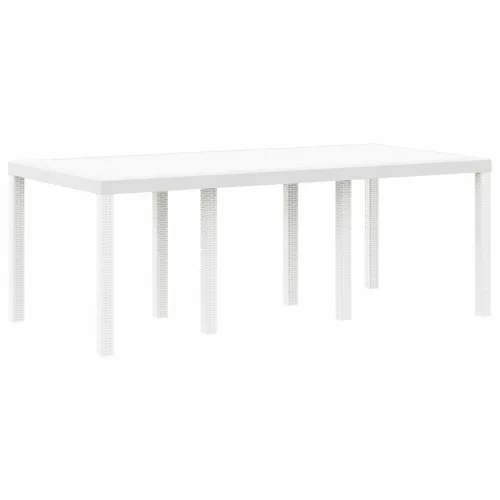Kerti Asztal Fehér 200 x 100 x 73 cm polirattan