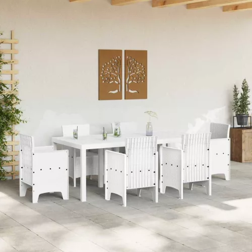 Kerti Asztal Fehér 200 x 100 x 73 cm polirattan