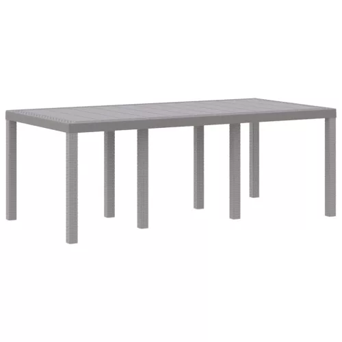 Kerti Asztal Világosszürke 200 x 100 x 73 cm polirattan