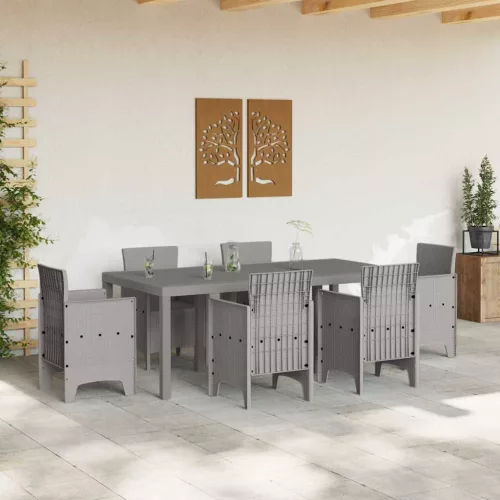 Kerti Asztal Világosszürke 200 x 100 x 73 cm polirattan