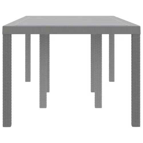 Kerti Asztal Világosszürke 200 x 100 x 73 cm polirattan