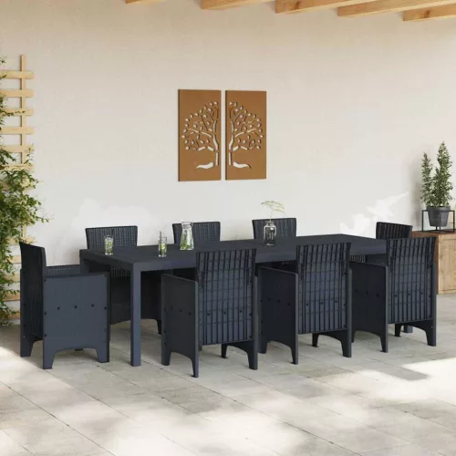 Kerti Asztal Antracit 250 x 100 x 73 cm polirattan