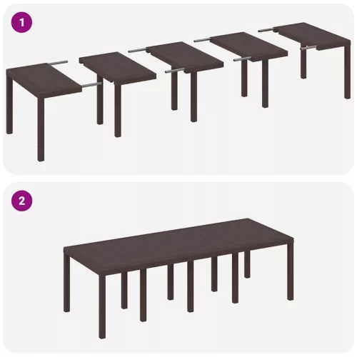 Kerti Asztal Barna 250 x 100 x 73 cm polirattan