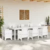 Kerti Asztal Fehér 250 x 100 x 73 cm polirattan