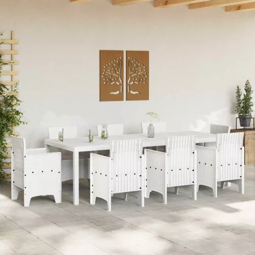 Kerti Asztal Fehér 250 x 100 x 73 cm polirattan