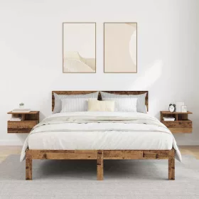  Lebegő éjjeliszekrény 2 pcs Régi fa 40 x 31 x 27 cm Faanyag