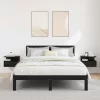 Lebegő éjjeliszekrény 2 pcs Musta tammi 40 x 31 x 27 cm Faanyag