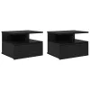 Lebegő éjjeliszekrény 2 pcs Musta tammi 40 x 31 x 27 cm Faanyag