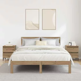   Éjjeliszekrény 2 pcs kézműves tölgy 40 x 35 x 50 cm Faanyag
