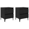 Éjjeliszekrény 2 pcs Musta tammi 40 x 35 x 50 cm Faanyag