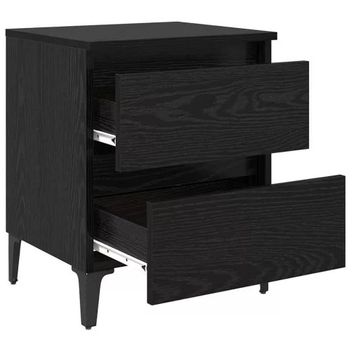 Éjjeliszekrény 2 pcs Musta tammi 40 x 35 x 50 cm Faanyag