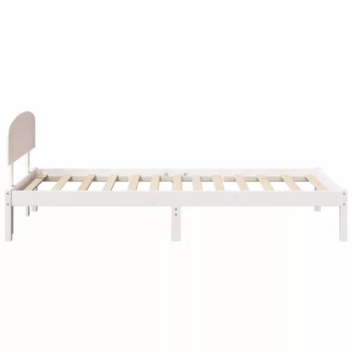 Ágykeret fejtámlával Fehér 90 x 200 cm Tömör fenyőfa