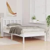 Ágykeret fejtámlával Fehér 90 x 200 cm Tömör fenyőfa