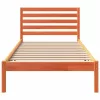 Ágykeret fejtámlával Viaszbarna 90 x 200 cm Tömör fenyőfa