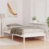 Ágykeret fejtámlával Fehér 100 x 200 cm Tömör fenyőfa