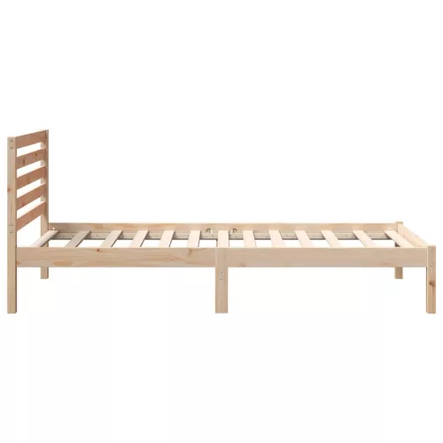 Ágykeret fejtámlával Barna 90 x 190 cm Tömör fenyőfa