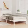 Ágykeret fejtámlával Fehér 100 x 220 cm Tömör fenyőfa