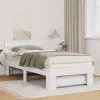 Ágykeret fejtámlával Fehér 80 x 200 cm Tömör fenyőfa