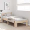 Ágykeret fejtámlával Barna 100 x 200 cm Tömör fenyőfa