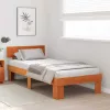 Ágykeret fejtámlával Viaszbarna 100 x 200 cm Tömör fenyőfa