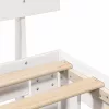 Ágykeret fejtámlával Fehér 90 x 200 cm Tömör fenyőfa
