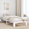 Ágykeret fejtámlával Fehér 100 x 200 cm Tömör fenyőfa