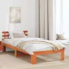 Ágykeret fejtámlával Barna 75 x 190 cm Tömör fenyőfa